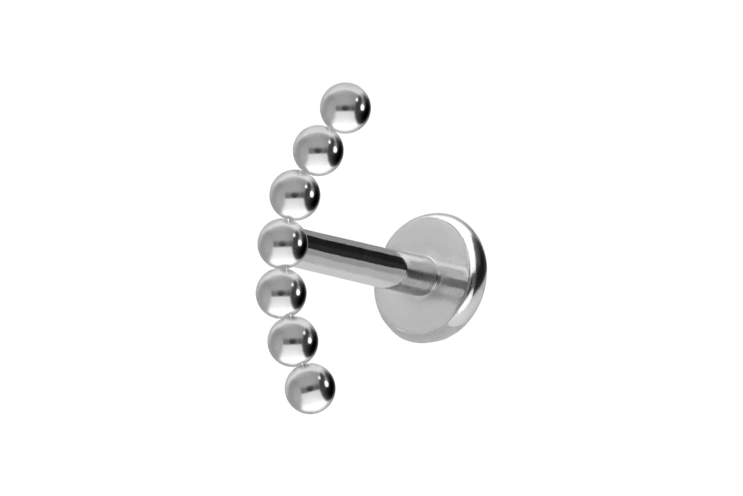 Titan Labret Piercing mit Push Fit 7 KUGELN